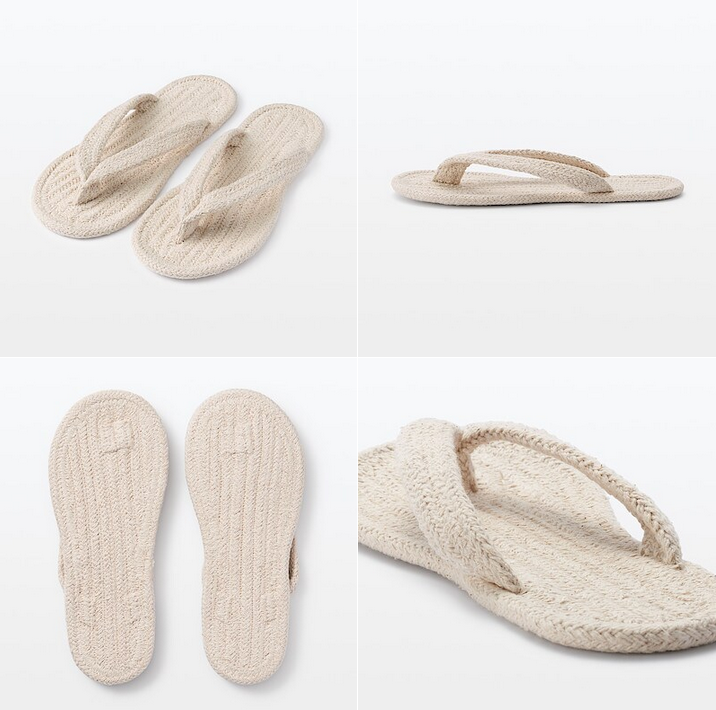 Muji Room Sandal - tongues tissus, NATUREL - 0