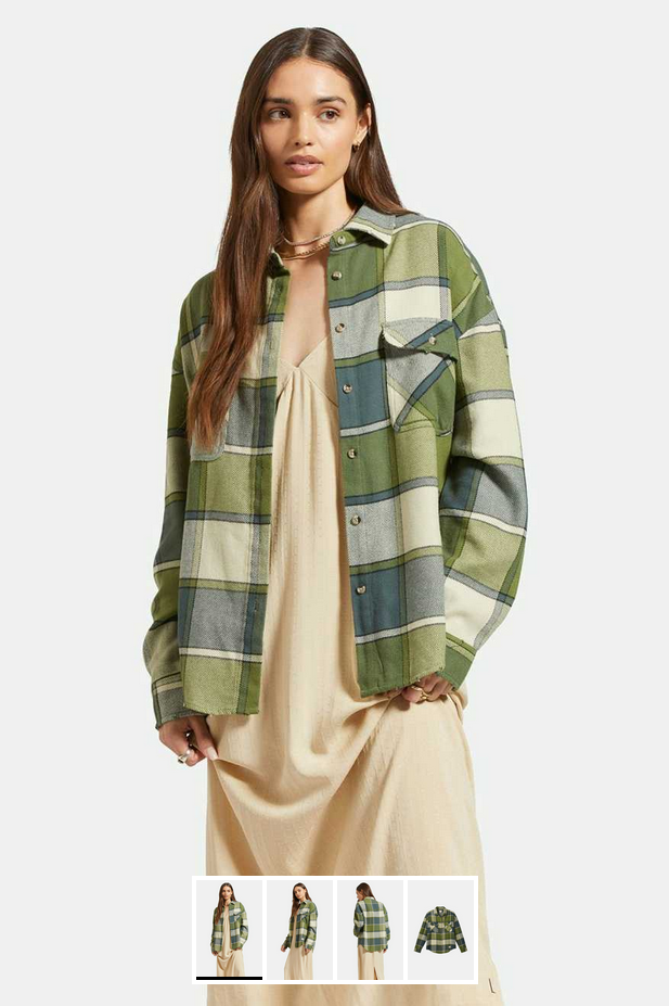 Chemise Bowery Flnnnl green checked