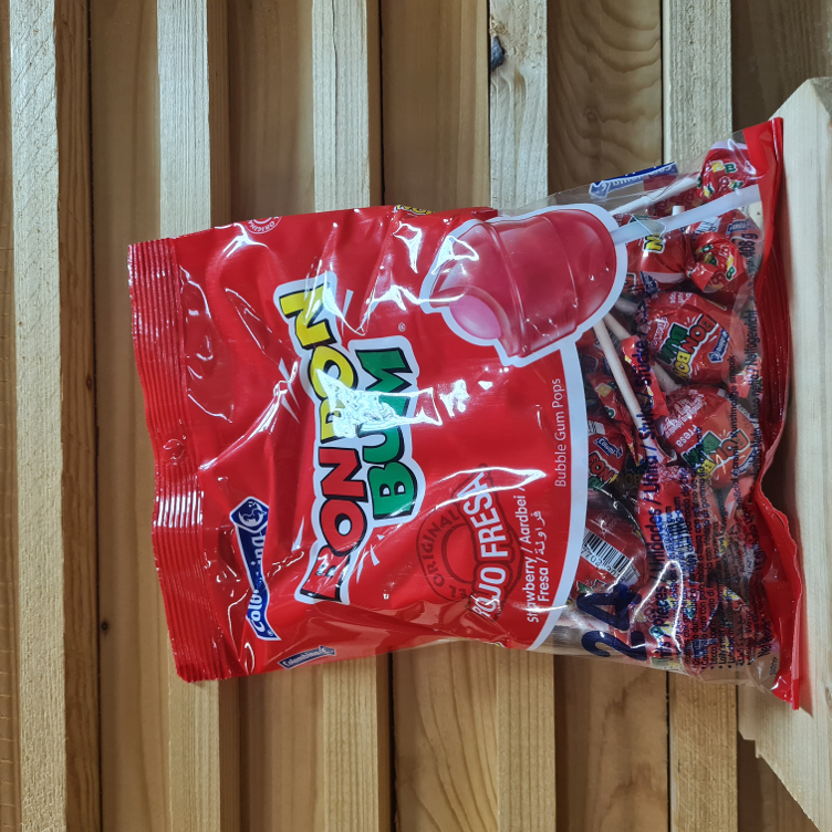 Bon Bon Bum, la meilleure sucette du Monde, pack de 24 Strawberry