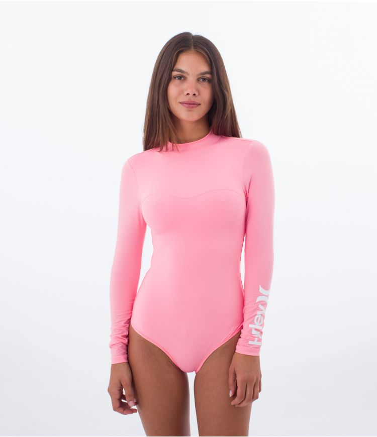 Oao solid zip back surf suit