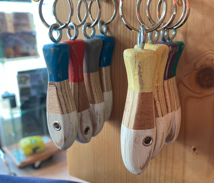 Porte Clefs Poisson en bois floté