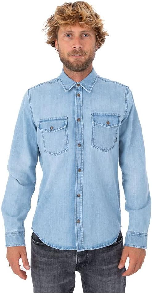 M OCEANCARE DENIM LS WOVEN
