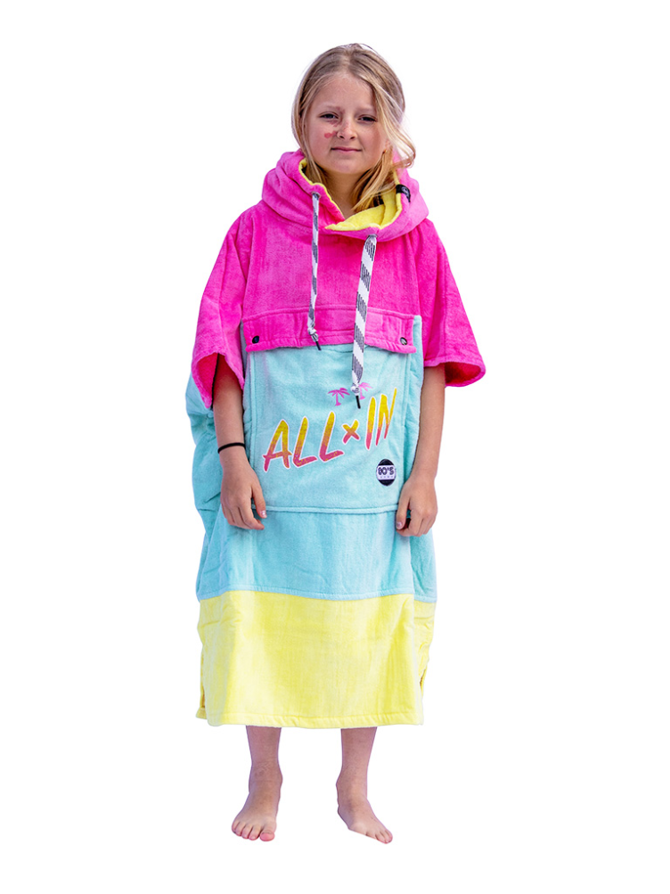 V Poncho Junior 80`s Pink