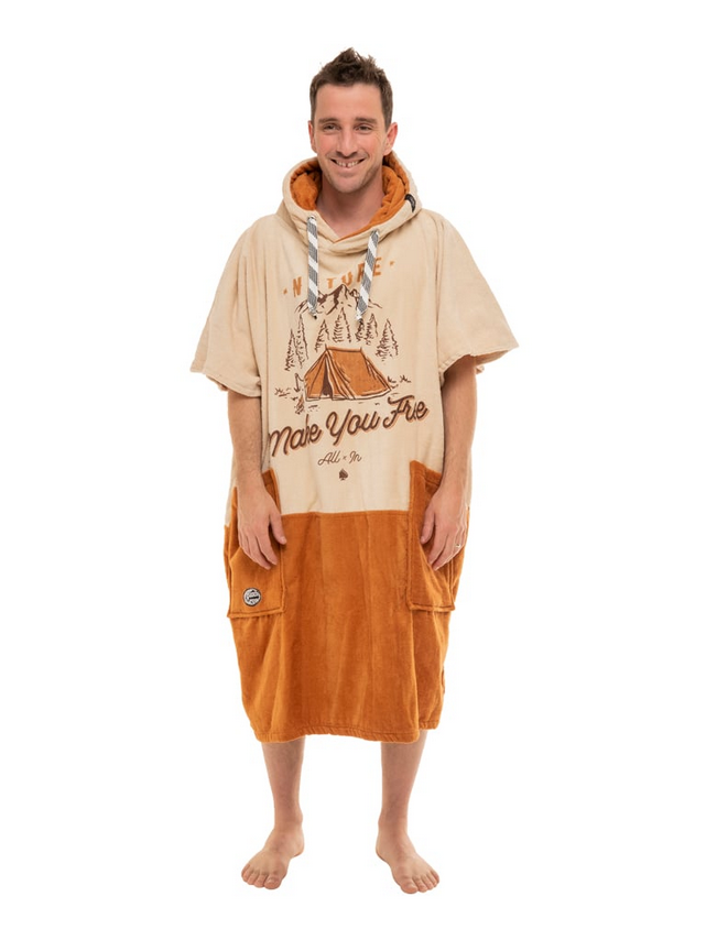 V Poncho Beach Crew Nature
