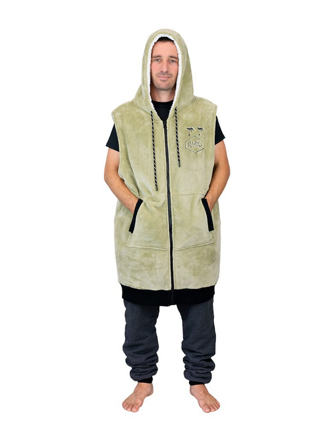 Poncho DownPlaid ZIP beige