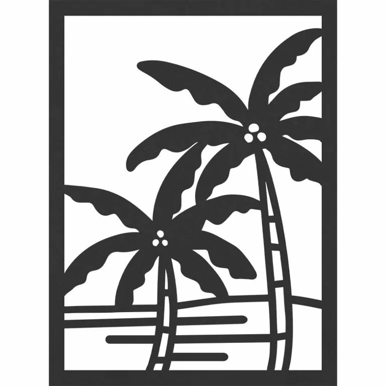 Tableau en bois Palmier 28x37cm