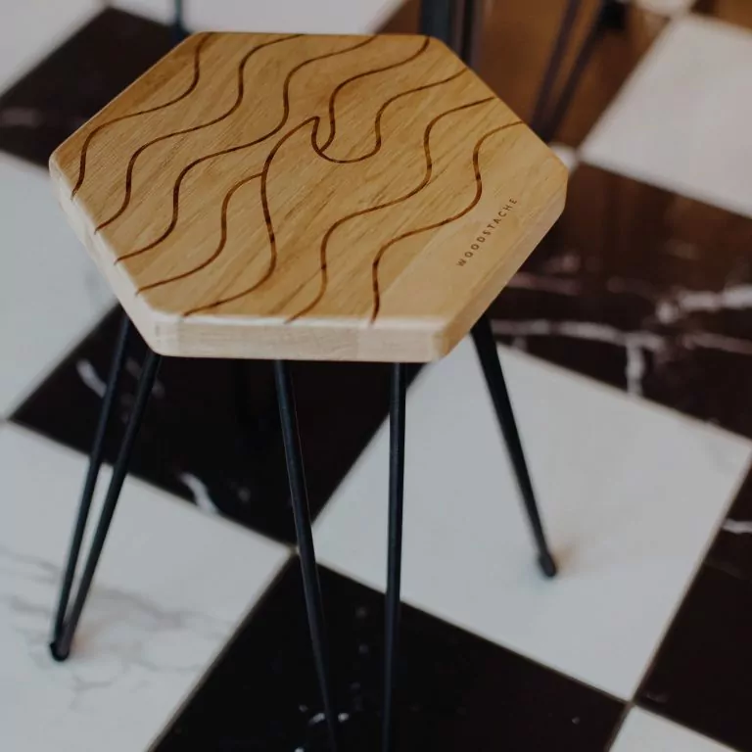 Tabouret Chêne Massif WAVE - 0