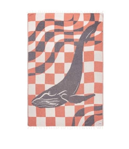 Checkered whale beach towel